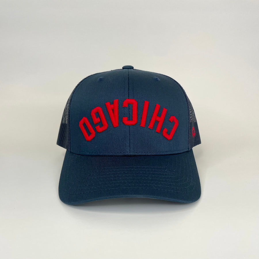 Backwards Chicago Trucker Hat