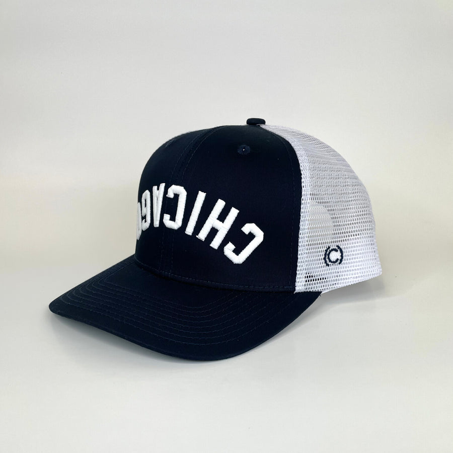 Backwards Chicago Trucker Hat