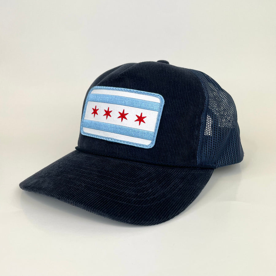 Chicago Flag Corduroy Trucker Hat