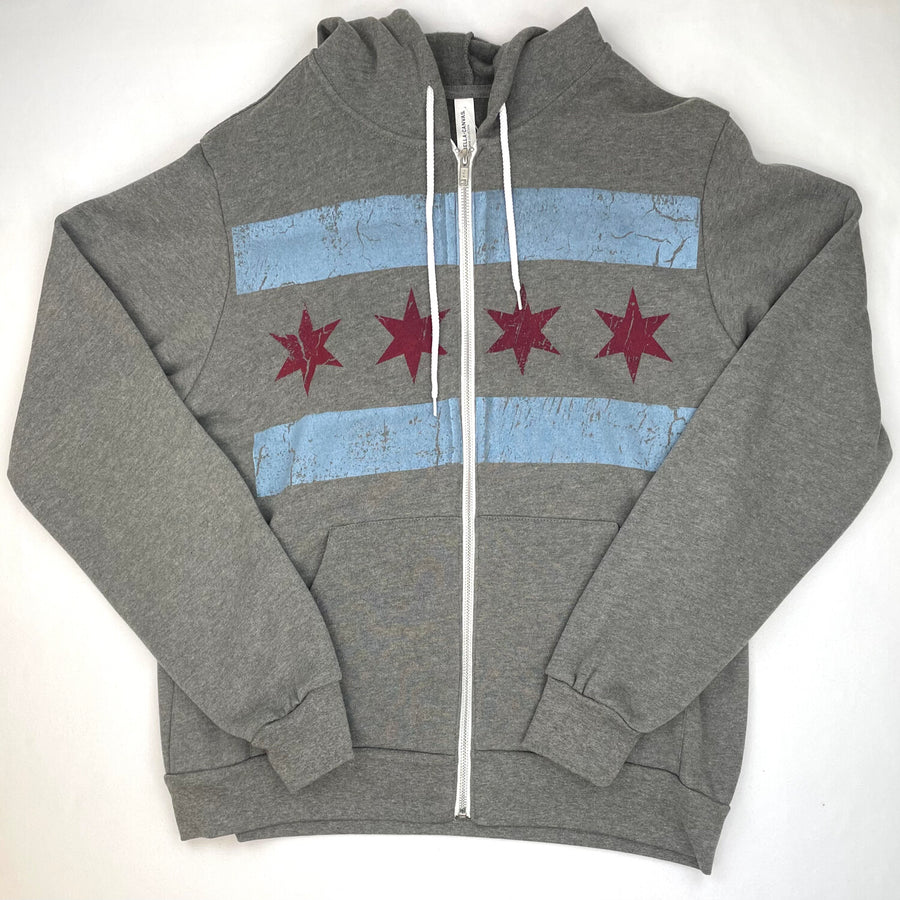 Chicago Flag Zip Hoodie